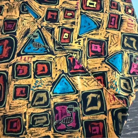 Vintage Anne Pinkerton Abstract Tribal Geometric Cotton Top Made in Japan Size M - Picture 9 of 11